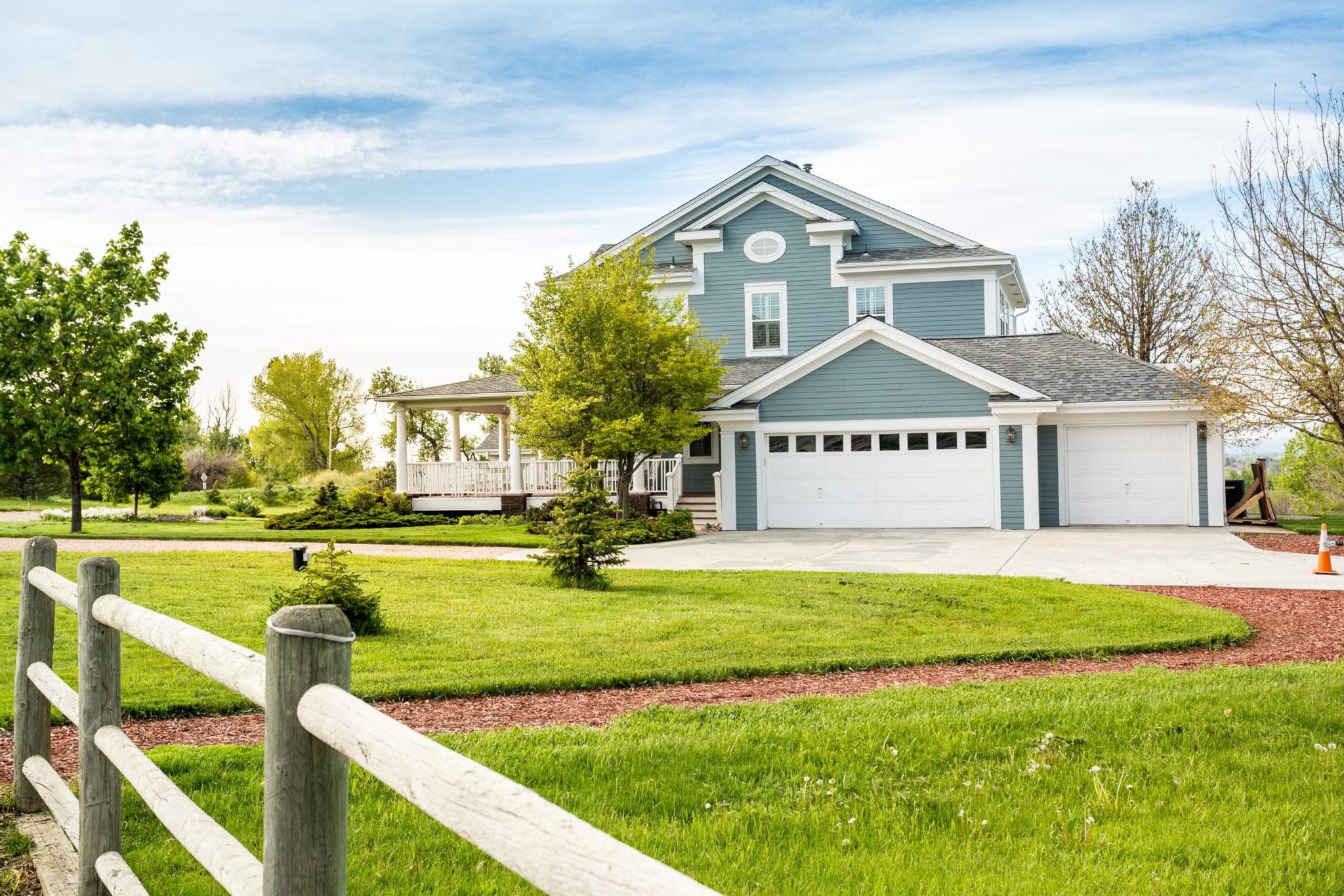 American dream house with beautiful lawn